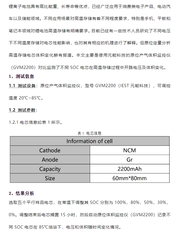 20231208 电芯不同SOC高温存储对产气的影响-智慧通