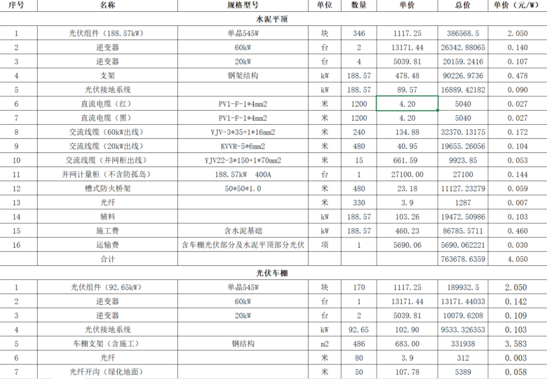 A250819 某光储充项目成本清单.xlsx-智慧储能